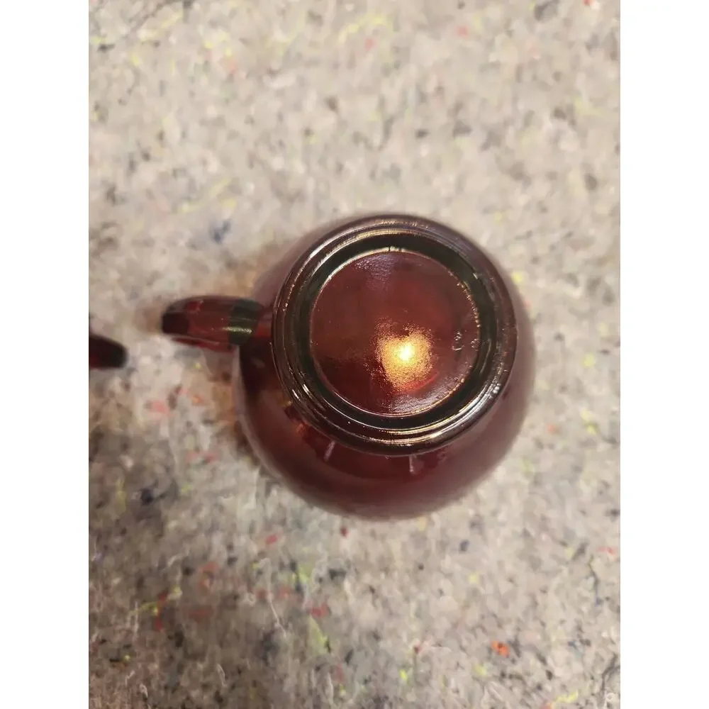 Vintage Anchor Hocking Royal Ruby Red Glass Punch Cups Tea 2 pieces 4oz